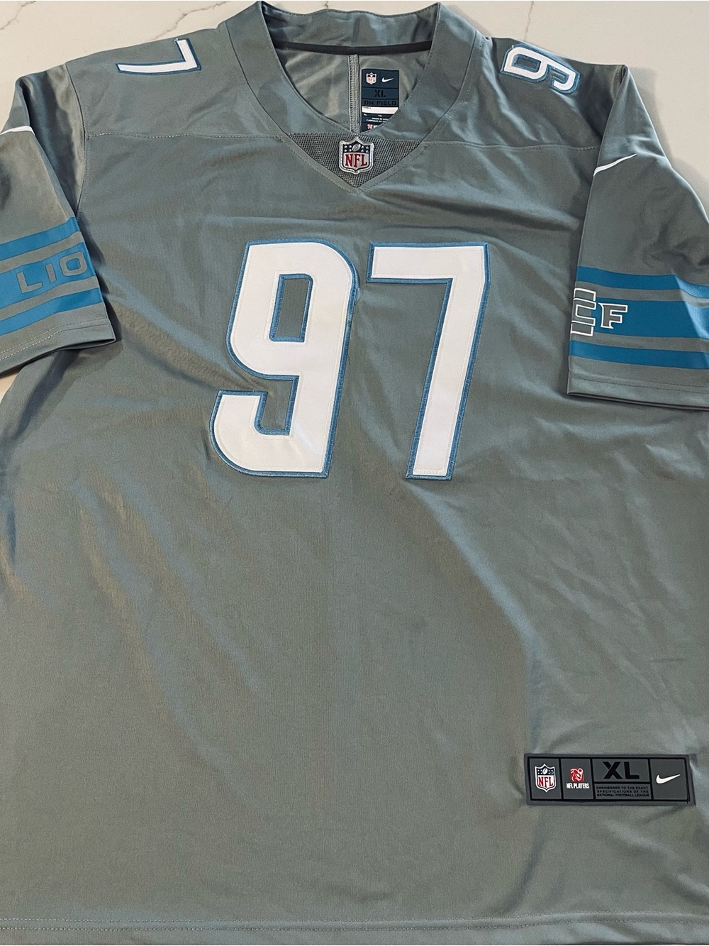 Aiden Hutchinson #97 Gray Jersey Detroit Lions NFL